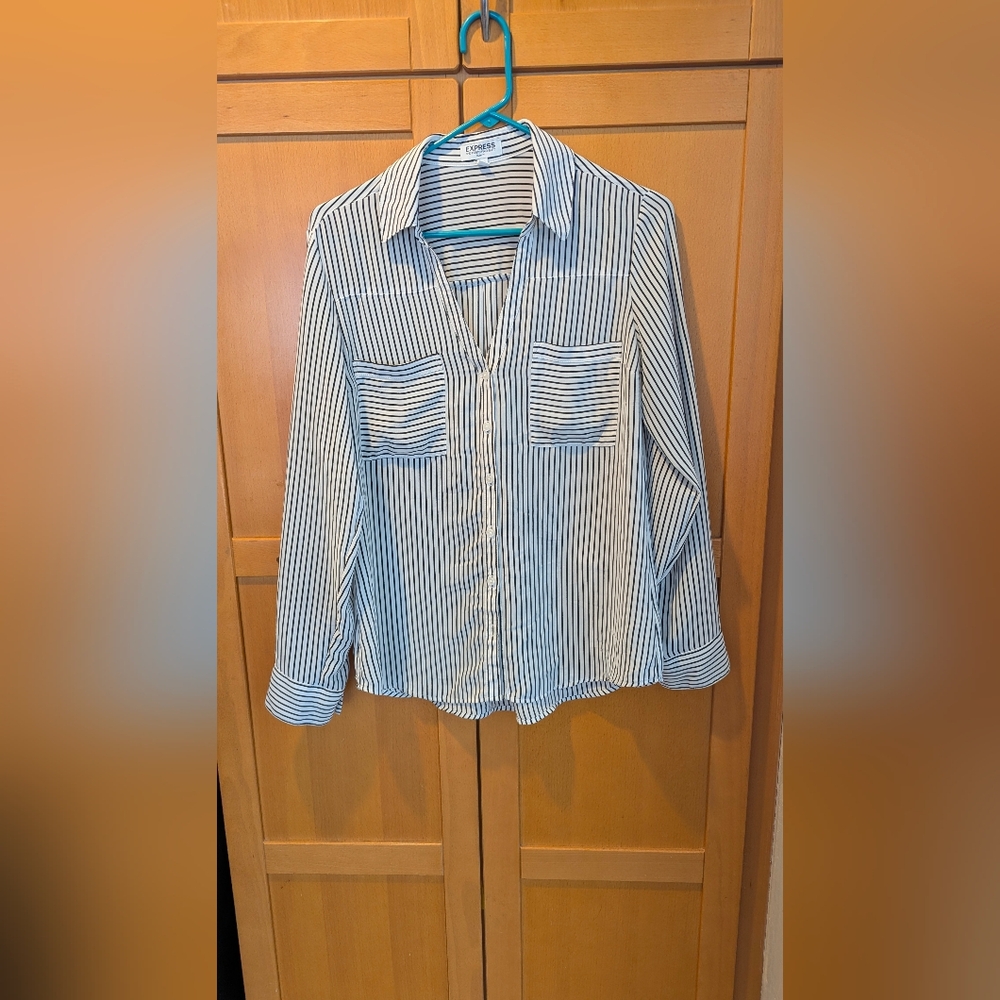 Women's Express Striped Boyfriend Portofino Shirt